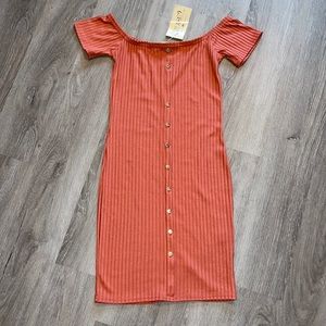 Tight fitting peach dress size small